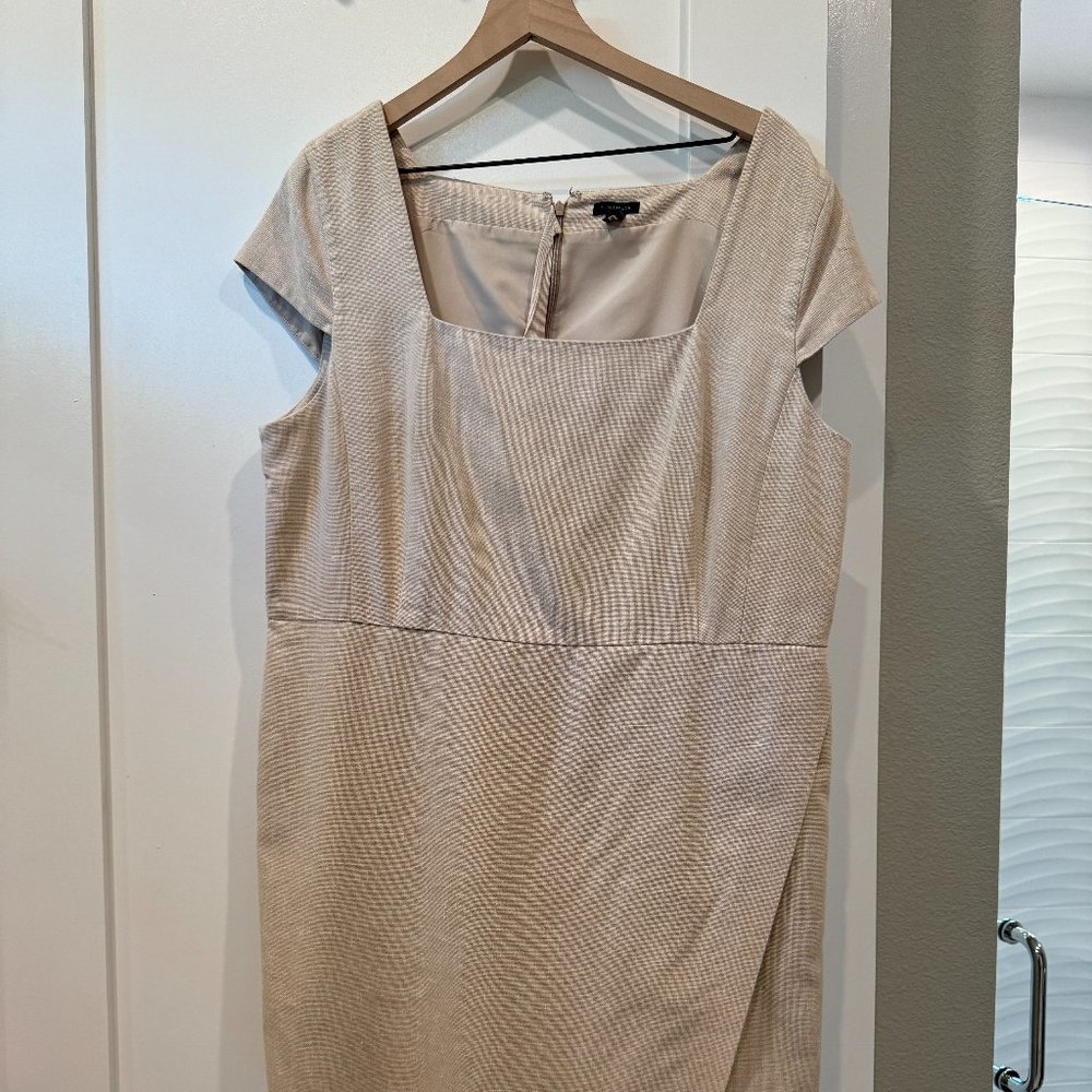Ann Taylor Khaki Work Dress Size 18‎